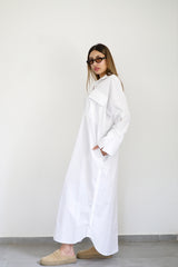 LUMA - Oversized Shirt dress - White