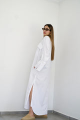 LUMA - Oversized Shirt dress - White