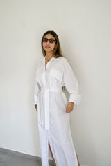 LUMA - Oversized Shirt dress - White