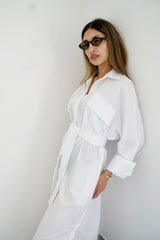 LUMA - Oversized Shirt dress - White