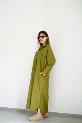 LUMA - Oversized Shirt dress - Olive green