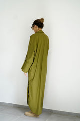 LUMA - Oversized Shirt dress - Olive green