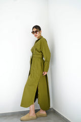 LUMA - Oversized Shirt dress - Olive green