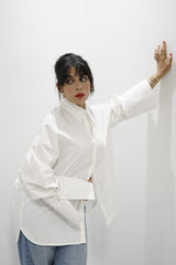 BLOOM - Oversized button down shirt (Pearl) - Modestories