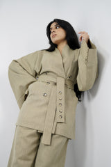 TARA - Tailored Matching Set - Light Kakhi - Modestories