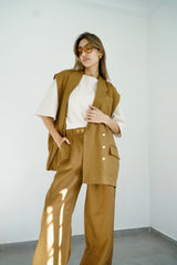 NALA - Matching tailored set - Camel - Modestories