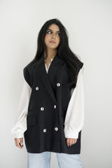 LUNA - Oversized vest with belt - Modestories