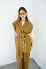 NALA - Matching tailored set - Camel - Modestories