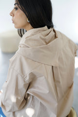 LAMAR - Chemise oversize avec foulard amovible - Beige