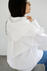 LAMAR - Chemise oversize avec foulard amovible - Blanc