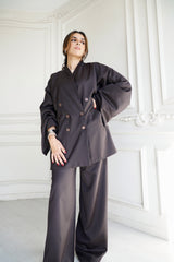 TARA - Tailored Matching Set - Dark aubergine