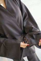 TARA - Tailored Matching Set - Dark aubergine