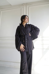 TARA - Tailored Matching Set - Dark aubergine