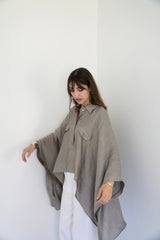 JOURI - CAPE CUT SHIRT - TAUPE