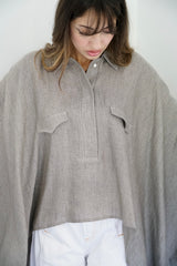 JOURI - CAPE CUT SHIRT - TAUPE
