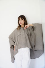 JOURI - CAPE CUT SHIRT - TAUPE