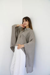 JOURI - CAPE CUT SHIRT - TAUPE