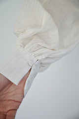MARA - SHIRT WITH REMOVABLE SCARF - OFF WHITE STRIPED