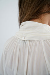 MARA - SHIRT WITH REMOVABLE SCARF - OFF WHITE STRIPED