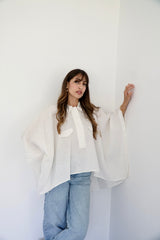 JOURI - CAPE CUT SHIRT - WHITE