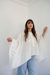 JOURI - CAPE CUT SHIRT - WHITE