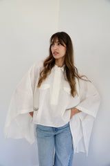 JOURI - CAPE CUT SHIRT - WHITE