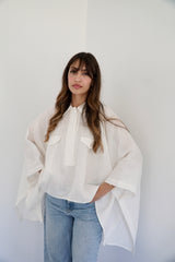 JOURI - CAPE CUT SHIRT - WHITE