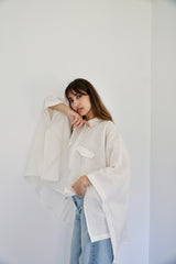 JOURI - CAPE CUT SHIRT - WHITE