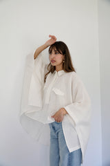 JOURI - CAPE CUT SHIRT - WHITE