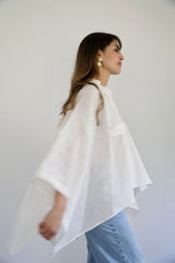 JOURI - CAPE CUT SHIRT - WHITE