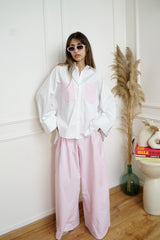 NORA - Matching set - White & pink