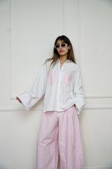 NORA - Matching set - White & pink