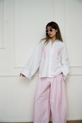 NORA - Matching set - White & pink