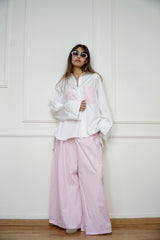 NORA - Matching set - White & pink