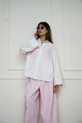 NORA - Matching set - White & pink