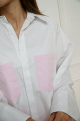 NORA - Matching set - White & pink