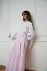 NORA - Matching set - White & pink