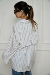 AYLA - Oversized shirt - White with blue stripes