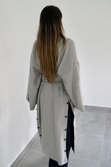 LAYAL - LONG BLAZER COAT - Black & white