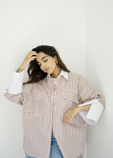 LULU - Oversized shirt with stripes