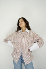 LULU - Oversized shirt with stripes