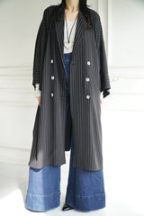 YARA - Trench Coat Kimono-Style Black