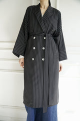 YARA - Trench Coat Kimono-Style Black