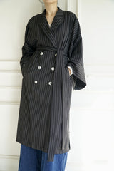 YARA - Trench Coat Kimono-Style Black