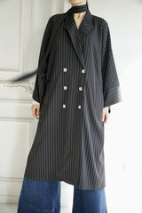 YARA - Trench Coat Kimono-Style Black