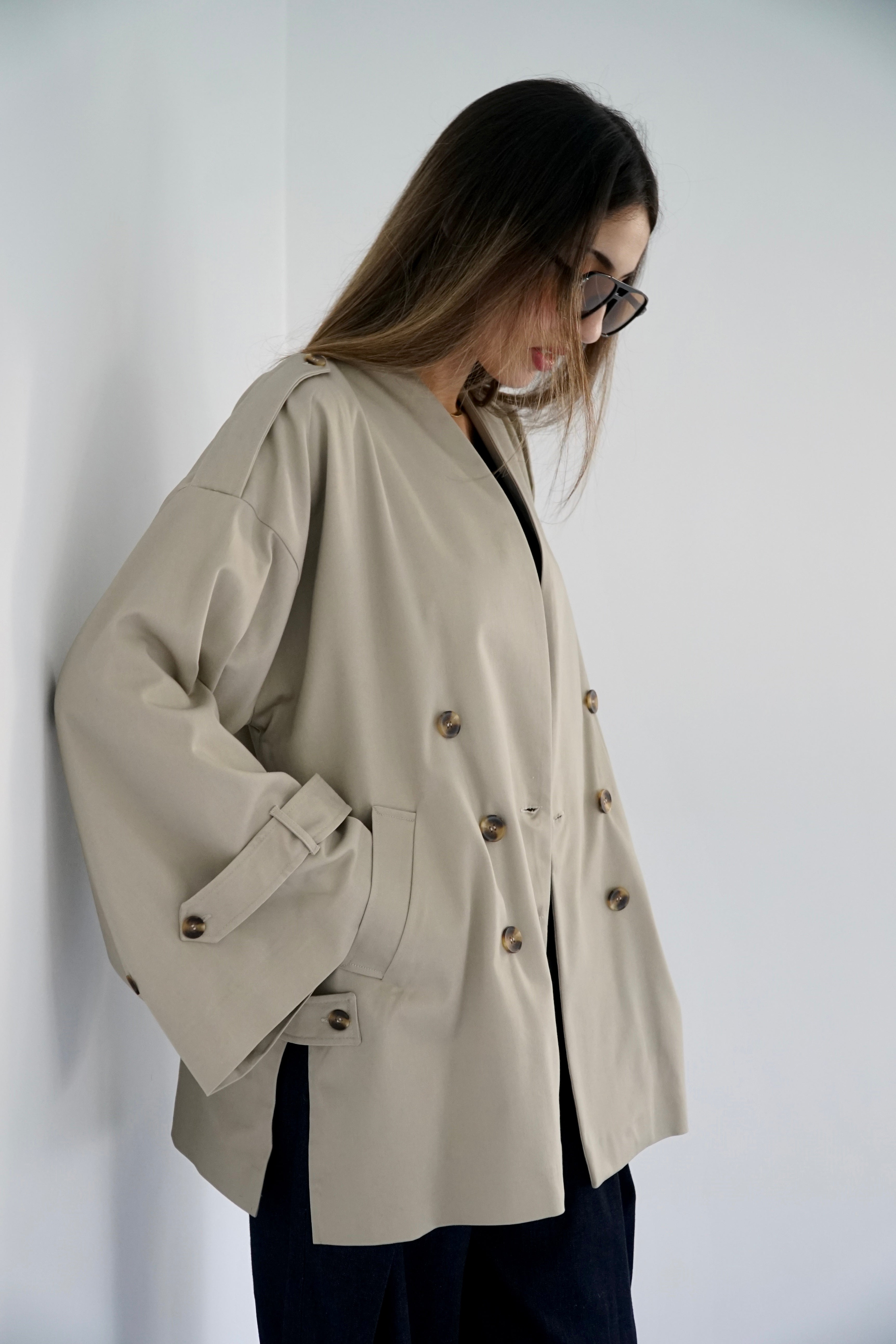 ALEA - Trench coat - Greige - Modestories - Made in Morocco