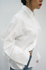 BLOOM - Oversized button down shirt (Pearl)