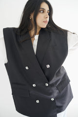 LUNA - Oversized vest with belt