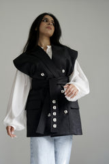 LUNA - Oversized vest with belt