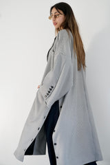 LAYAL - LONG BLAZER COAT - Black & white